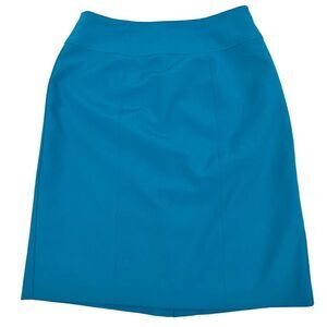Worthington Blue Pencil Mini Skirt Office Academia Business Professional Work